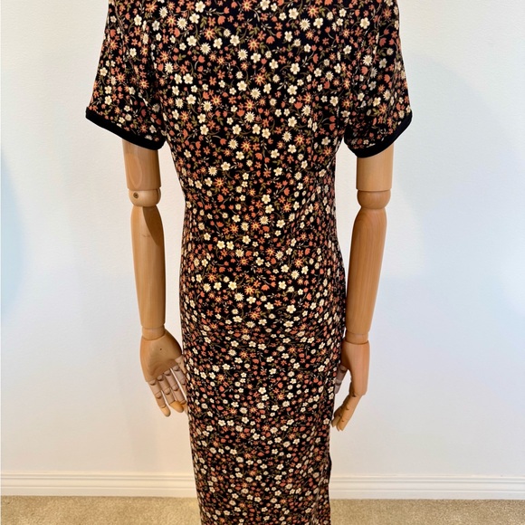 Brown Black Flower Midi Dress - Picture 9 of 16